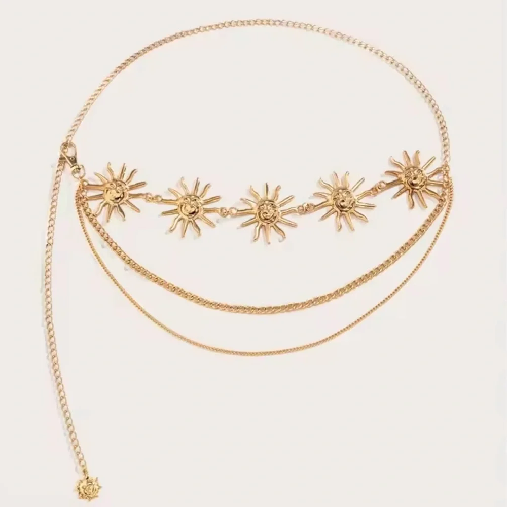 Celestial Vintage Layered Chain Belt For Women 43”